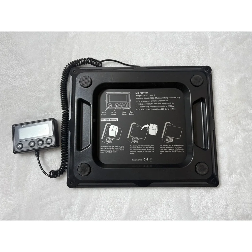 Maxus MG-P029-BK Digital Postal Scale 440lb Capacity External LCD Display Black
